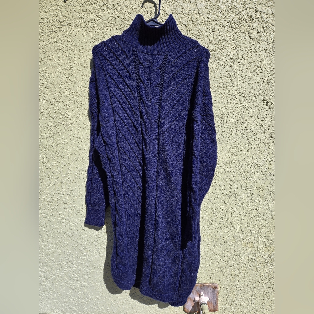 NWT Reiss Laura Navy Cable Knit Tunic Dress - Picture 2 of 5